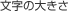 文字のサイズ